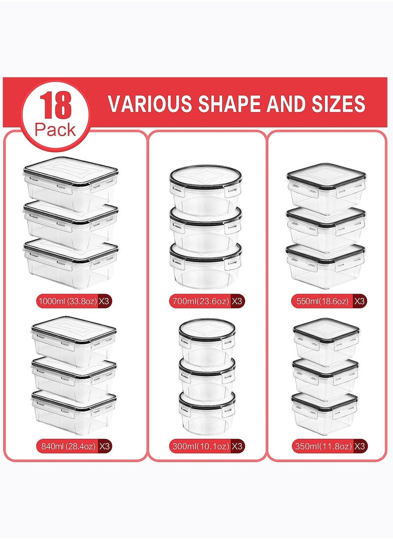 Arabest 36 Pack Food Storage Containers with lids (18 Airtight Kitchen Storage Containers & 18 Lids), Plastic BPA-Free Meal Prep Container for Pantry Organizers and Storage with Free Labels & Marker  - Image 2