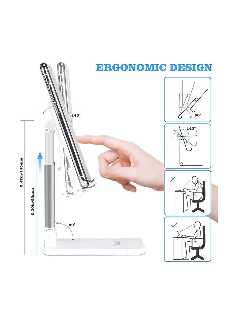 TYCOM - TyCom Cell Phone Stand, Adjustable Phone Stand for Desk, Foldable Tablet Stand Holder for iPhone 12 Pro Max / 12 Mini / 11 SE X XS Samsung Galaxy S20+ S20 S10+ S10 iPad Pro/Air/Mini (Upgrade) - Image 1
