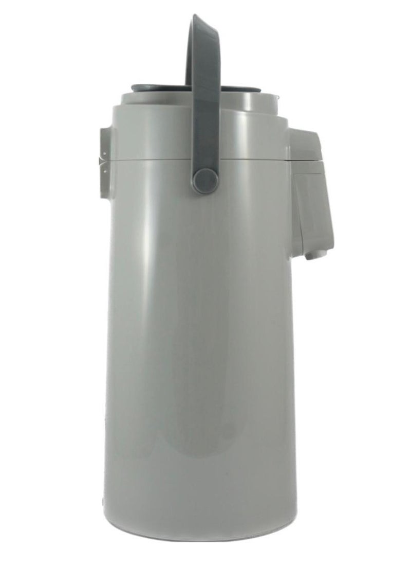 Homemaker Tea & Coffee Vacuum Flask With Pump, Insulated Double Wall Glass, 3 Litre Capacity, Grey  - Image 1