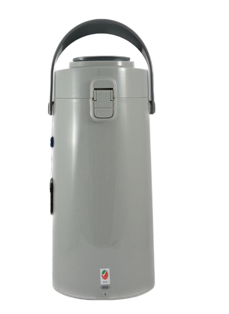Homemaker Tea & Coffee Vacuum Flask With Pump, Insulated Double Wall Glass, 3 Litre Capacity, Grey  - Image 2