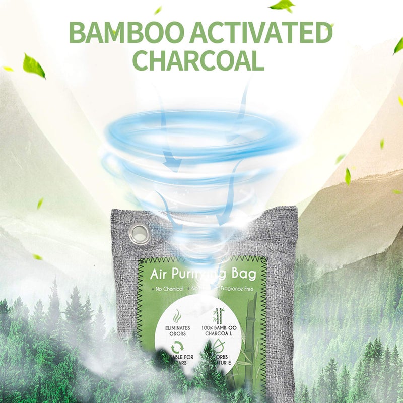 Vitscan 12 Pack Bamboo Air Purifying Bag, Activated Charcoal Bags Odor Absorber, Moisture Absorber, Natural Car Air Freshener, Shoe Deodorizer, Odor Eliminators For Home, Pet, Closet (6x50g, 6x150g) - Image 4