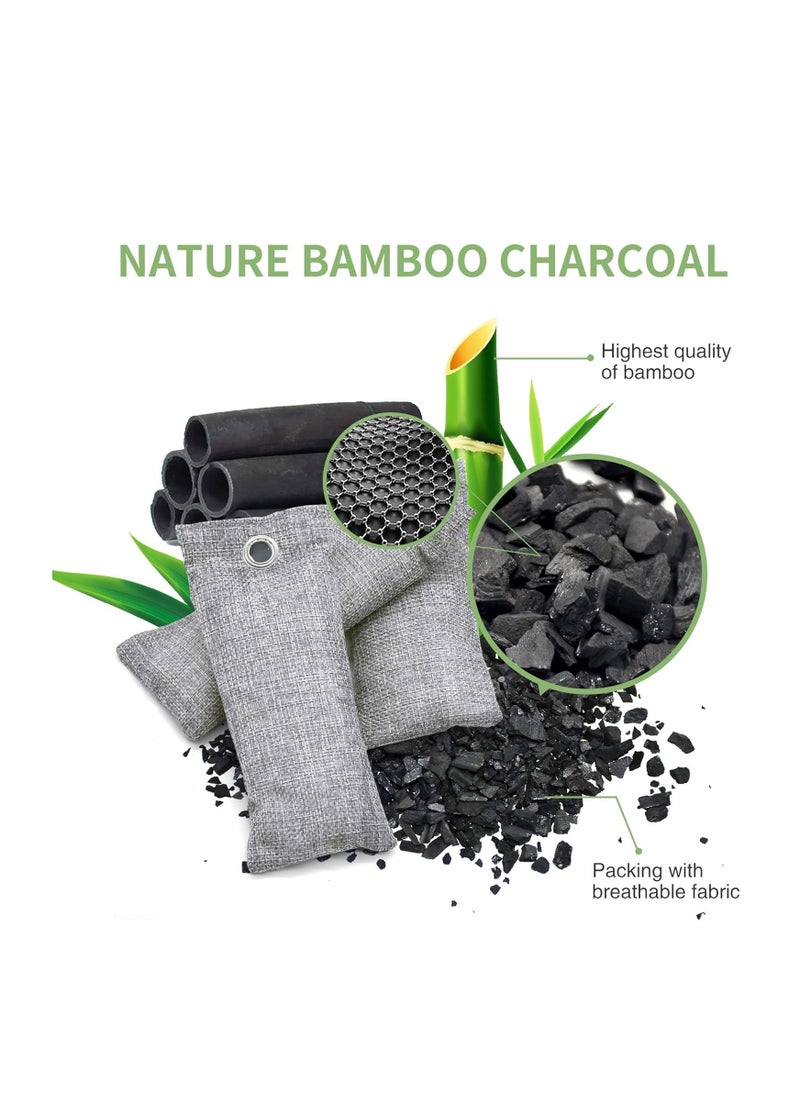 Vitscan - 12 Pack Bamboo Air Purifying Bag, Activated Charcoal Bags Odor Absorber, Moisture Absorber, Natural Car Air Freshener, Shoe Deodorizer, Odor Eliminators For Home, Pet, Closet (6x50g, 6x150g) - Image 1