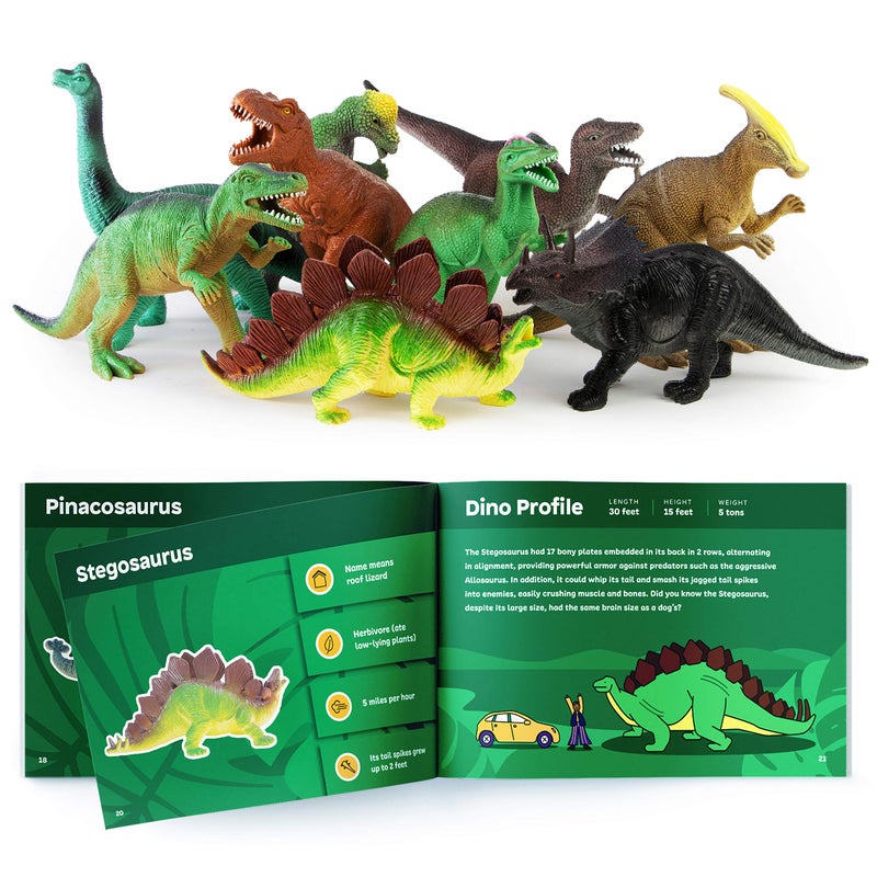 Boley 12 Pack 9-Inch Educational Dinosaur Toys - Kids Realistic Toy Dinosaur Figures for Cool Kids and Toddler Education! (T-Rex, Triceratops, Velociraptor, and More!) - Image 2