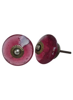Indian-Shelf IndianShelf 2 Packs Glass Pink Mercury Drawer Knobs for Kitchen Cabinet Hardware Door Pulls Decorative Dresser Luxury Artworks  - Image 1