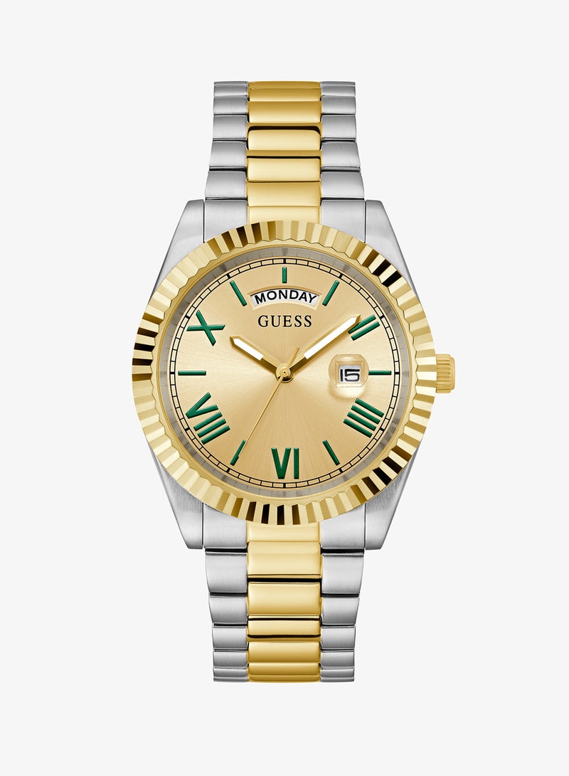 GUESS CONNOISSEUR Recycled Steel 42 mm Analog Watch - Image 1