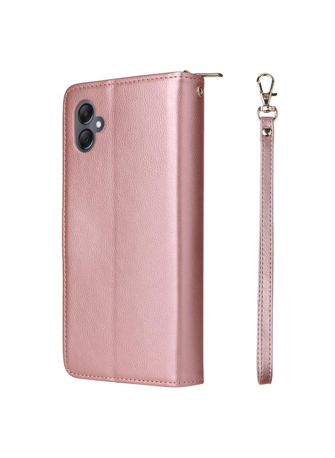 S-TOP Case For Samsung Galaxy A05 9-Card Slots Zipper Wallet Bag Leather Phone Case - Image 3