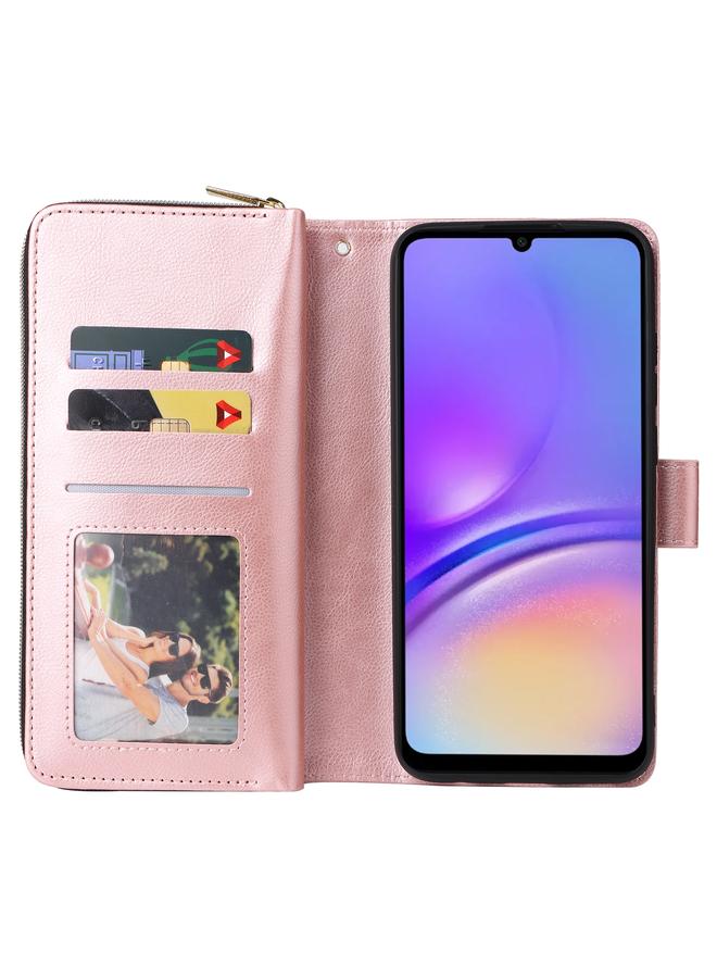 S-TOP Case For Samsung Galaxy A05 9-Card Slots Zipper Wallet Bag Leather Phone Case - Image 4