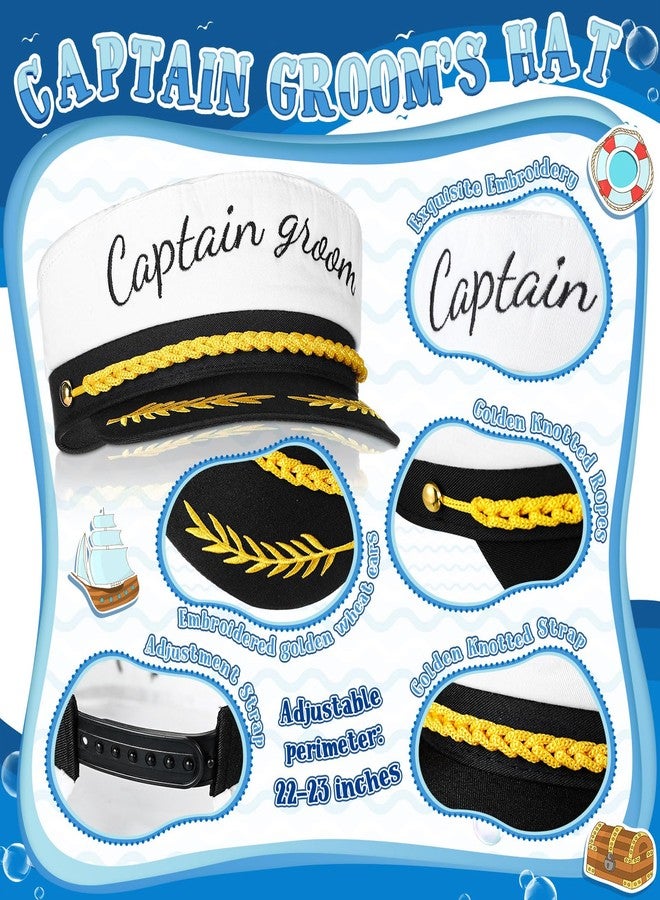 JaGely 3 Pcs Captain Bachelor Party Accessories for Groom Set Include Groom Hat Sunglasses Sash for Bridal Shower(Fresh Style) - Image 5