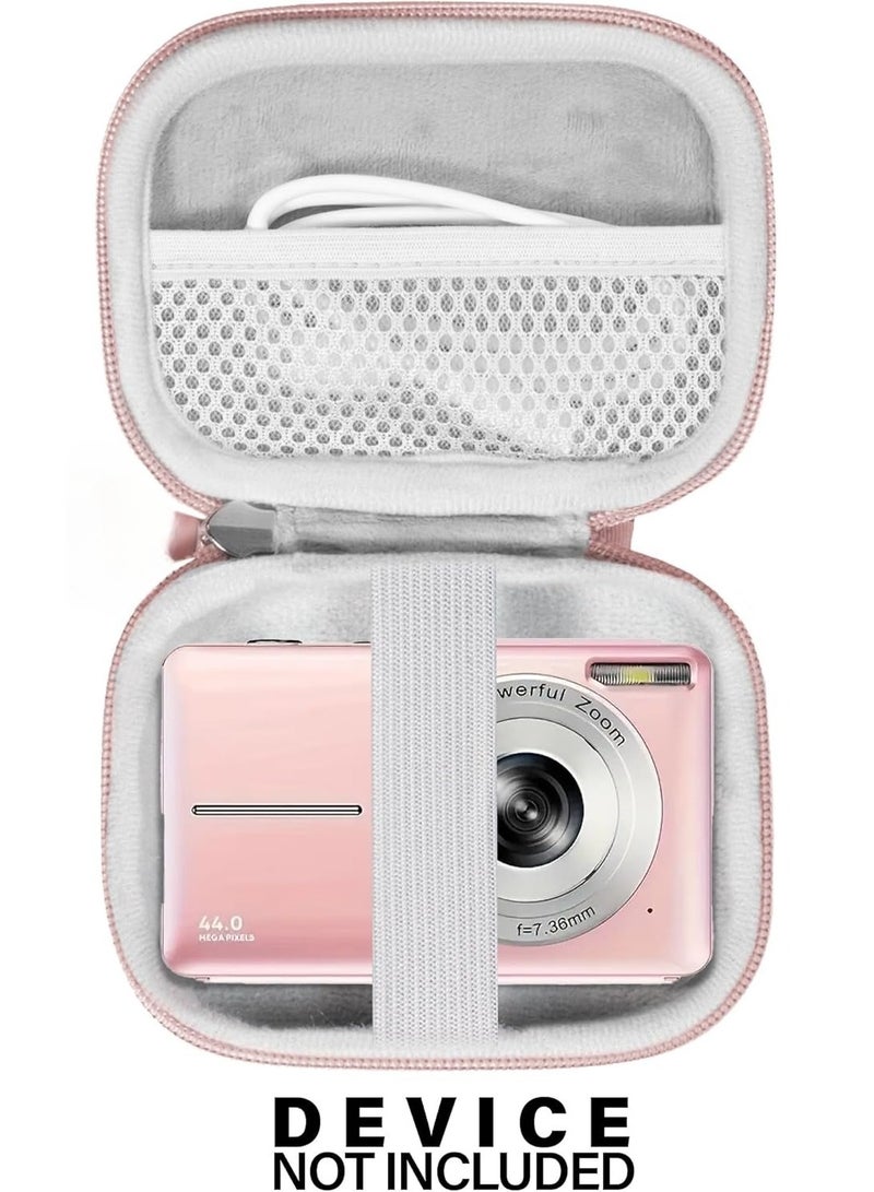 Lecran CCD digital camera bag, can store SD card, spare battery, etc., suitable for CCD digital camera, travel portable cute small camera bag (pink)  - Image 2