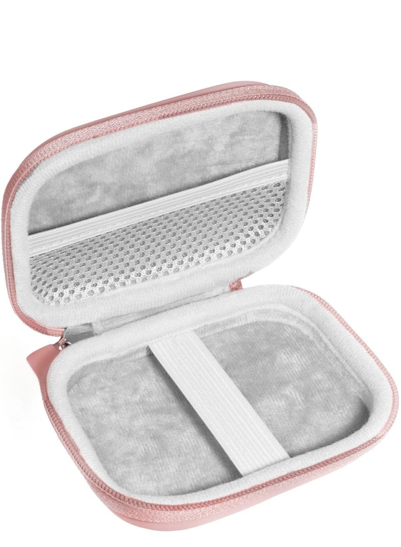 Lecran CCD digital camera bag, can store SD card, spare battery, etc., suitable for CCD digital camera, travel portable cute small camera bag (pink)  - Image 4