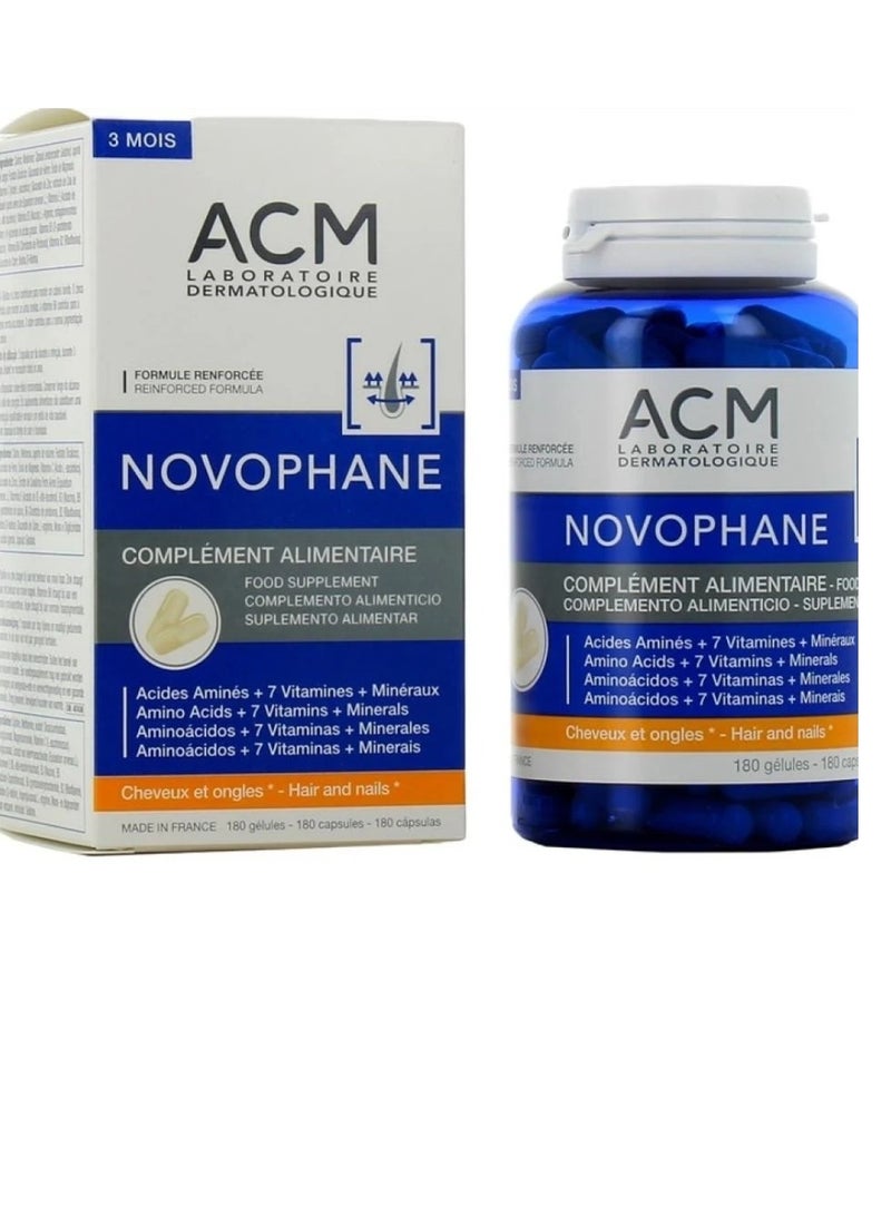 ACM NOVOPHANE COMPLEMENT ALIMENTAIRE CHEVEUX ET ONGLES-HAIR AND NAILS 180CAPSULAS