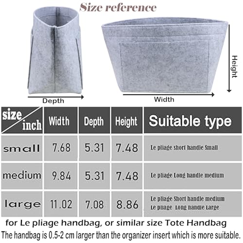 Lckaey bag Organizer Insert for longchamp le pliage organizer insert Handbags Organizer 1012French grey-S - Image 2