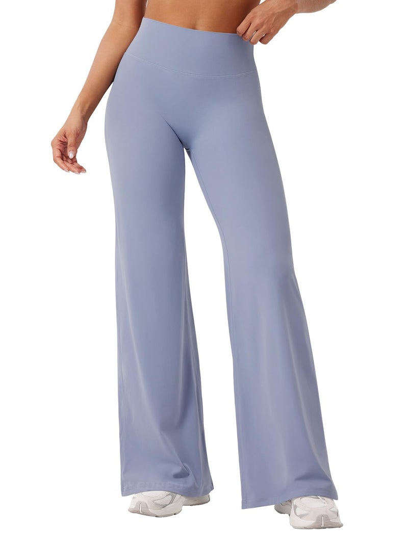YEOREO Workout Leggings Womens No Front Seam Straight Leggings 31.5" High Waist Buttery Eddiy Gym Yoga Pants Granite Blue S - Image 1