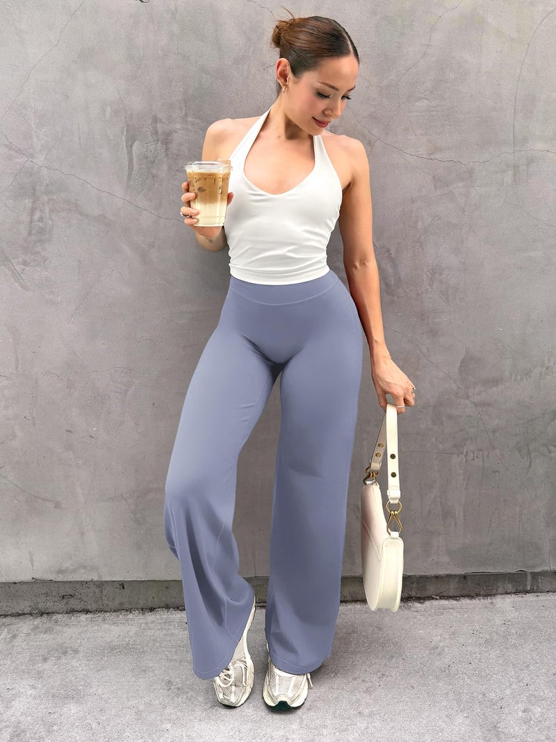 YEOREO Workout Leggings Womens No Front Seam Straight Leggings 31.5" High Waist Buttery Eddiy Gym Yoga Pants Granite Blue S - Image 3