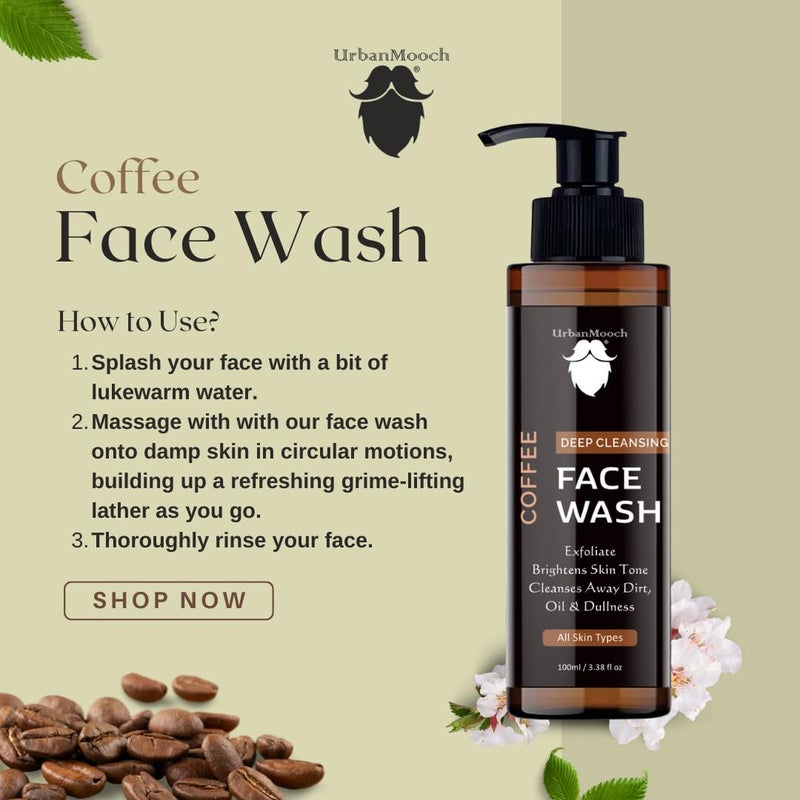 UrbanMooch Coffee Face Wash For Men | For Deep Cleansing | DeTan Skin | Glowing Skin with Arabica Coffee & Niacinamide, 100 ML - Image 4