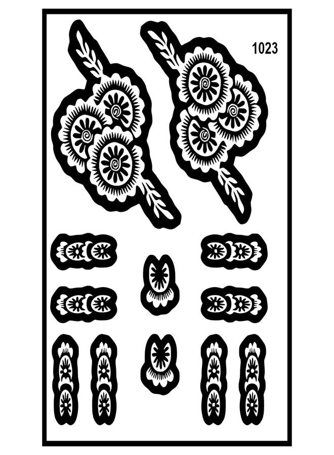 ORDERSHOCK Rose Vine Mehndi Stencil Sticker for Elegant Touch - Image 1