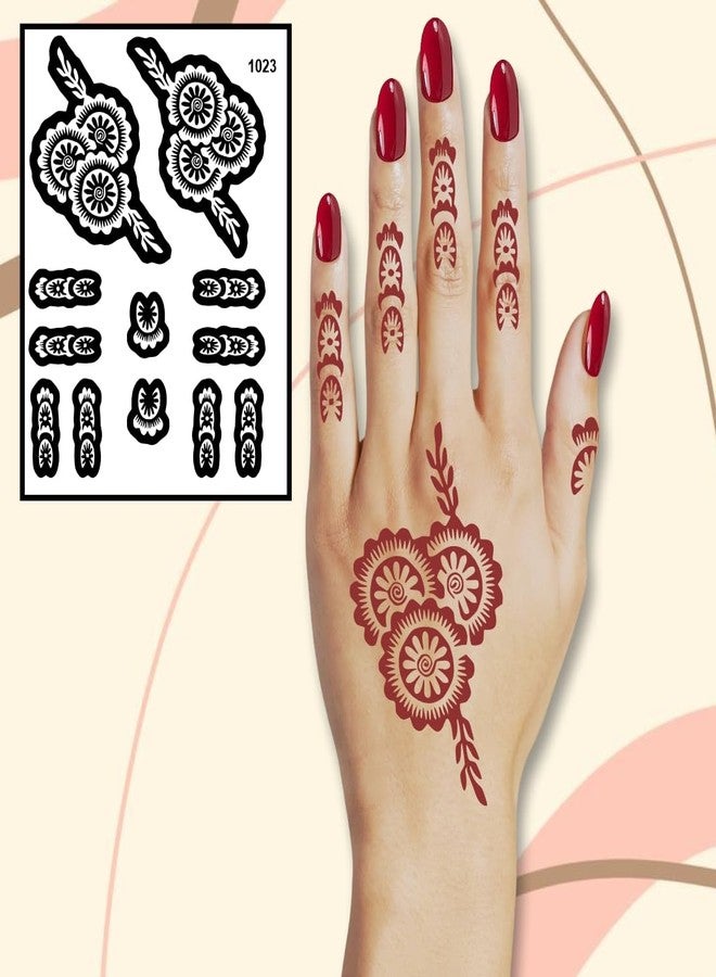 ORDERSHOCK Rose Vine Mehndi Stencil Sticker for Elegant Touch - Image 4