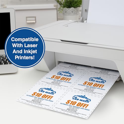 PrintWorks Professional Perforated Paper for Tickets, Coupons, Certificates and More, 8.5 x 11, 24 lb, 3 Perfs - 3 2/3" and 7 1/3" From Bottom & 4 1/4" From Left, 500 Sheets, White (04334) - Image 5