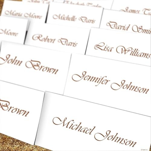 Hamilco Blank Tent Name Place Table Cards 3 1/2" x 2" Folded Card Stock - White Cardstock Paper 80lb Cover - 100 Pack - Image 4