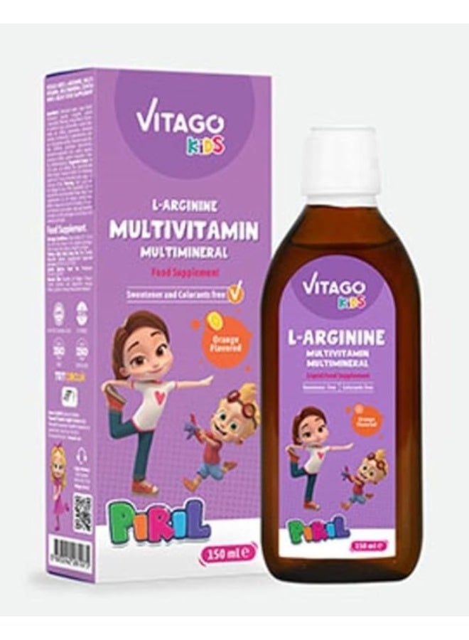 VITAGO Kids Multivitamin With L-Arginine Piril Syrup 150 Ml - Image 1