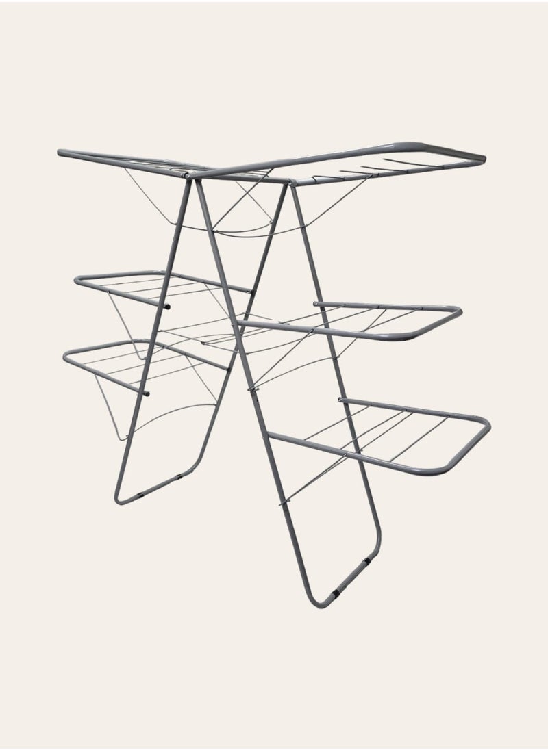 Generic Foldable 3 Tier Clothes Drying Rack for Laundry Local Made Silver Color  - Image 3