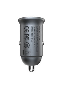 Momax MOMAX UC18E MoVe 30W Dual-Port Car Charger – Fast Charging USB-C & USB-A Adapter for Smartphones, Tablets & More (Grey)  - Image 3