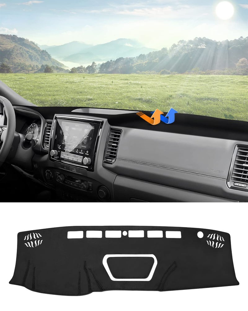 Autorder Dashboard Cover Mat for Nissan Frontier 20222025 2026 Accessories Dash Cover Flannel Dash Mat Sunshade Glare UV Rays Protector