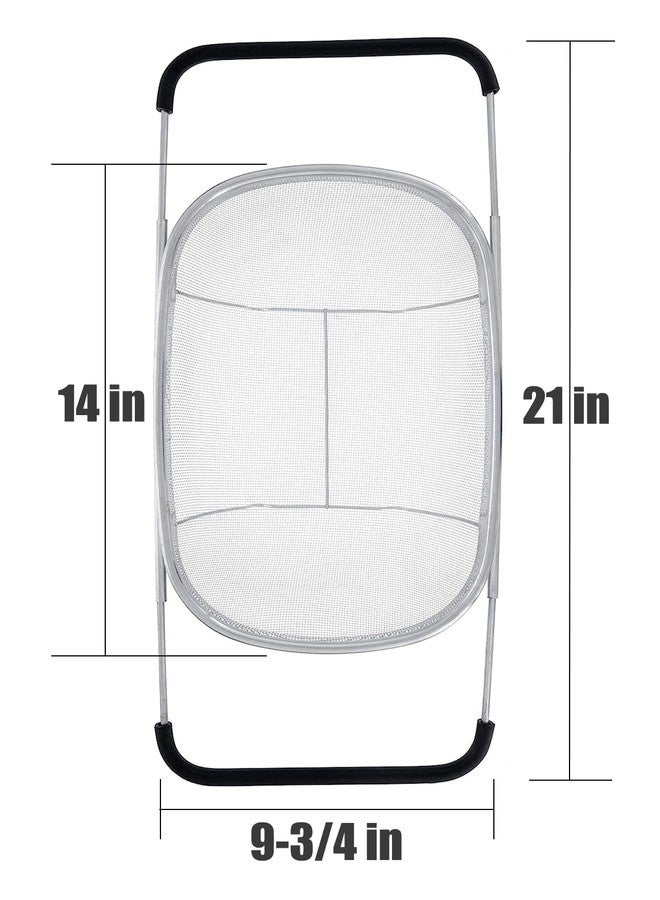 DOPMEP Fine Mesh Colander Over The Sink 6 Quart Stainless Steel Strainer Basket & Expandable Rubber Grip Handles - Strain, Drain, Rinse Fruits, Vegetables - Image 2