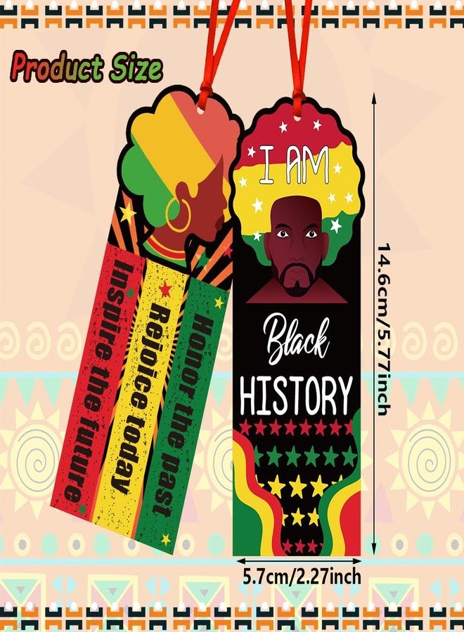 BAISDY 100Pcs Black History Month Bookmarks Inspirational Bookmarks with Ribbon for Women Men Black History Month Party Favors - Image 2