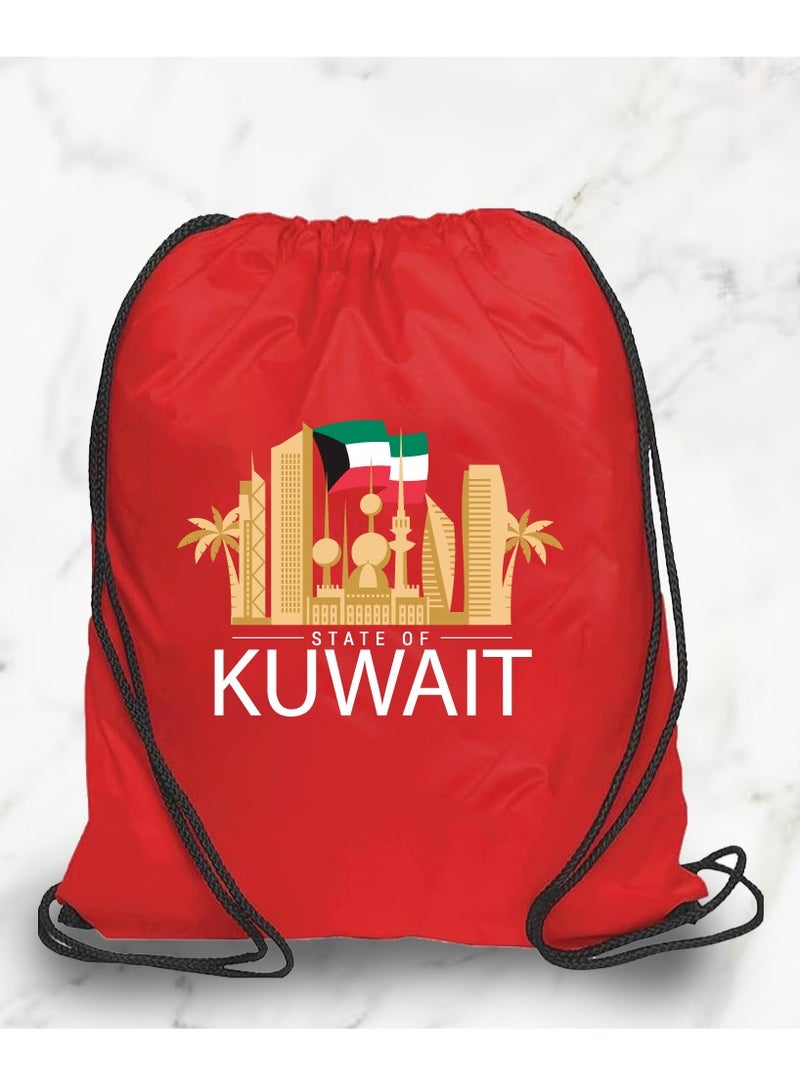 برينت شوب فور مي حقيبة رياضية لليوم الوطني الكويتي - احتفل بأناقة مع هذه الحقيبة الرياضية ذات الرباط - مثالية للصالة الرياضية والسفر - Image 2