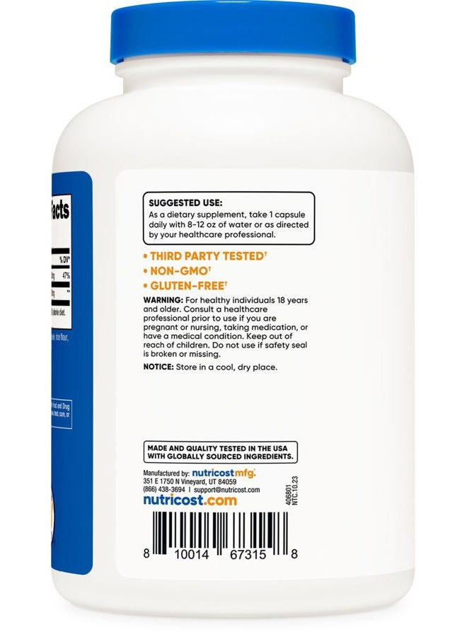 Nutricost Choline Bitartrate 650mg, 240 Vegetarian Capsules - Non-GMO, Vegetarian Friendly, Gluten Free - Image 4