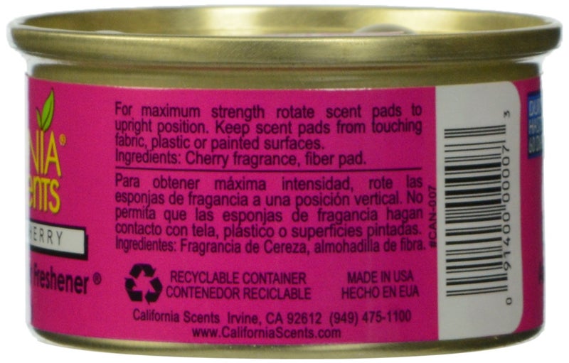 California Scents معطرات هواء عضوية مضادة للتسرب من كاليفورنيا، كرز كورونادو، علبة 1.5 أونصة - Image 2