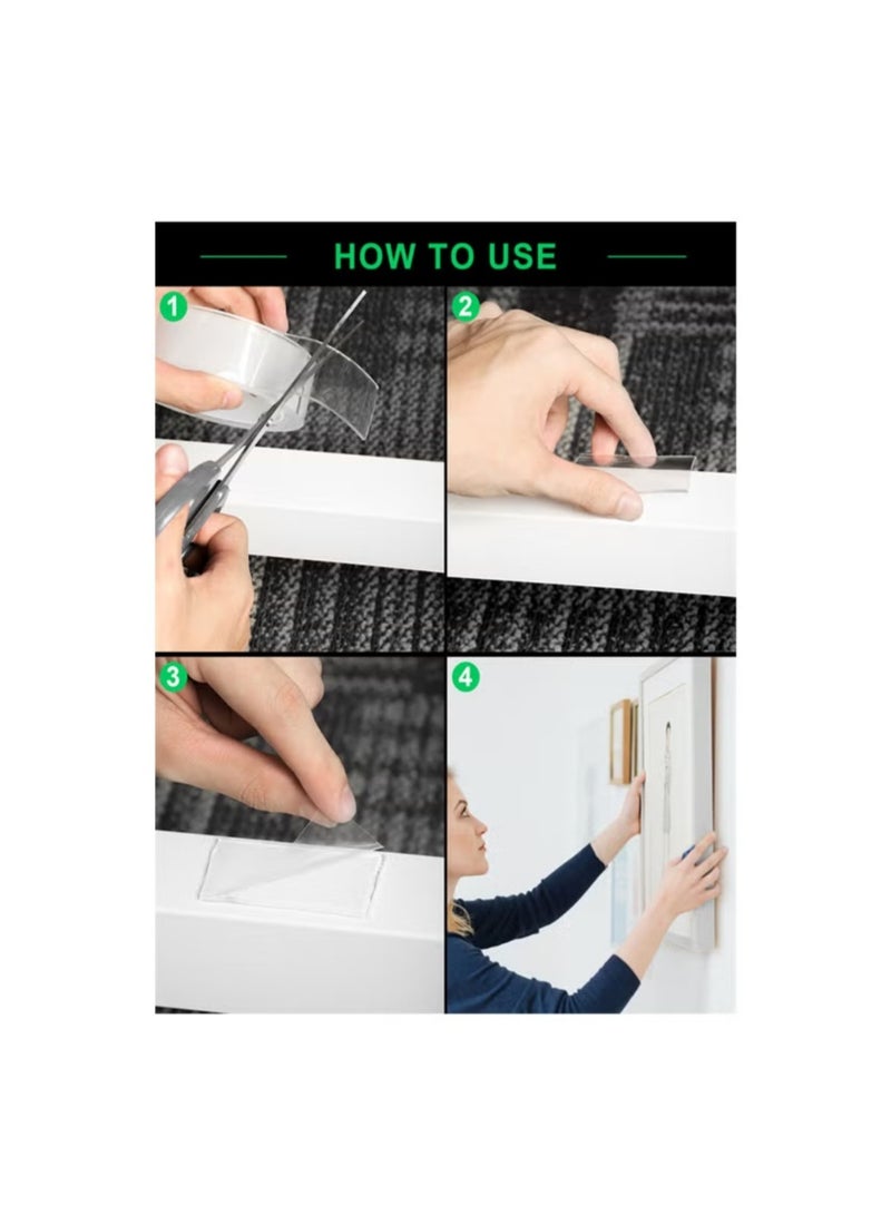 Removable double-sided adhesive tape. Transparent. - Image 2