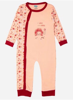 Babies Basic Printed Cotton Long Sleeve Sleepsuit  - Image 1