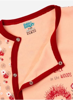 Babies Basic Printed Cotton Long Sleeve Sleepsuit  - Image 3