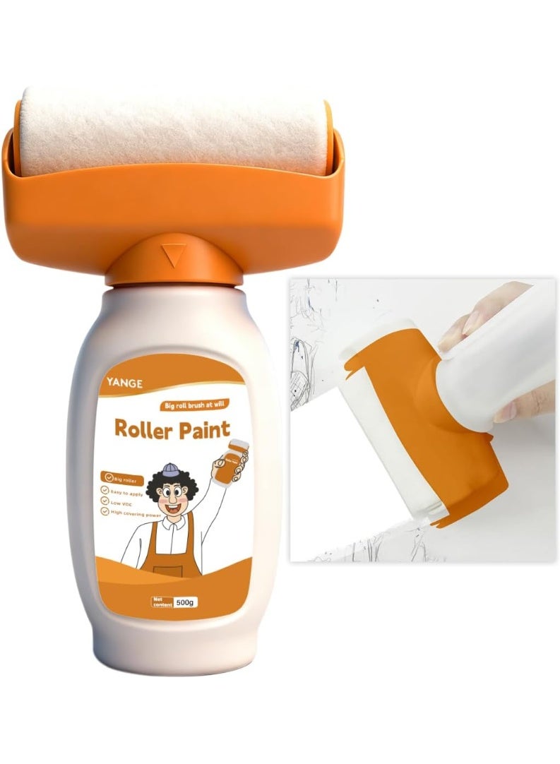 طلاء أبيض, 500g طلاء أبيض للجدار لمس الطلاء للجدران, طلاء الأسطوانة مجموعة للشقة, جدار السقف, طلاء الجدار الأبيض إصلاح مجموعة إزالة البقع, الخدوش, على أساس المياه, جاهز للاستخدام (أبيض) - Image 2