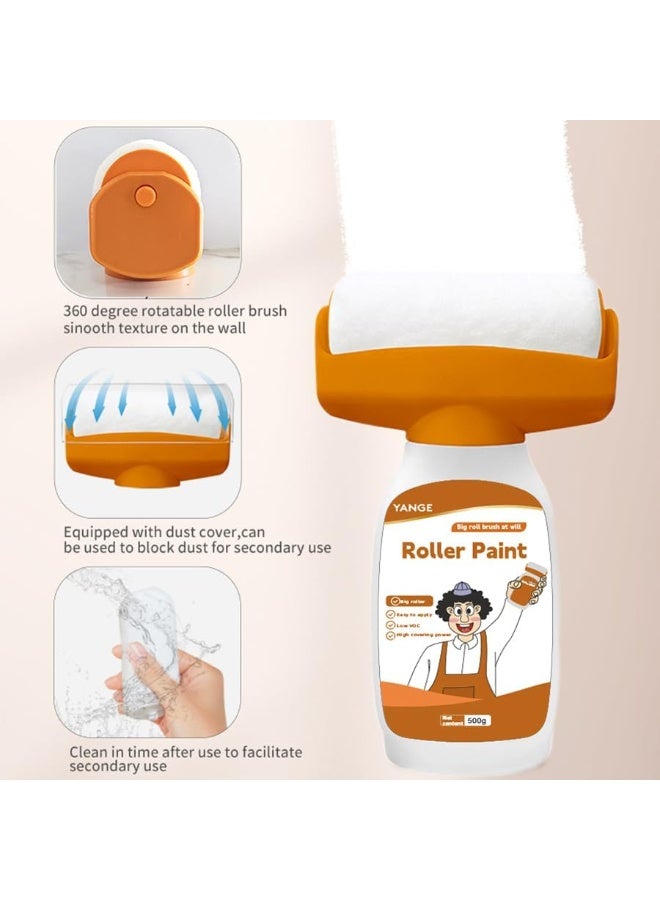 طلاء أبيض, 500g طلاء أبيض للجدار لمس الطلاء للجدران, طلاء الأسطوانة مجموعة للشقة, جدار السقف, طلاء الجدار الأبيض إصلاح مجموعة إزالة البقع, الخدوش, على أساس المياه, جاهز للاستخدام (أبيض) - Image 4