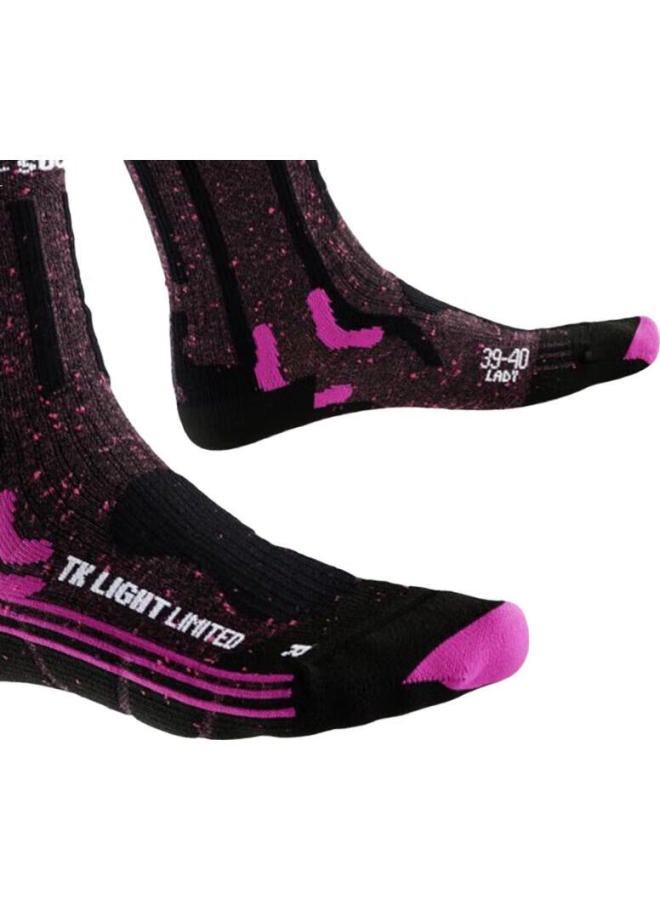 Xbionic Comfortable Breathable Running Hiking Women'S Lightweight Socks, P059 Pink/Black, Size 37-38 - Image 1
