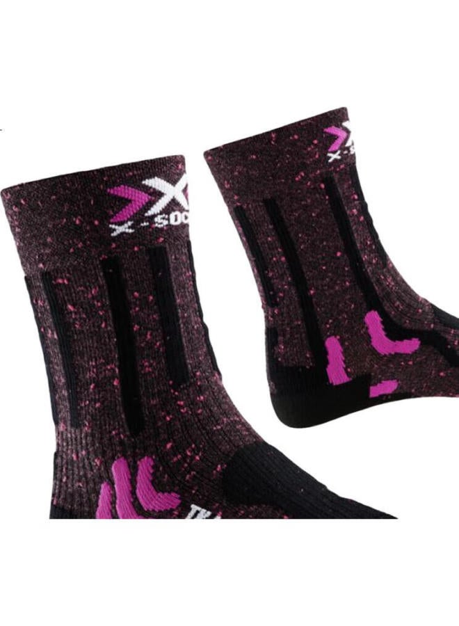 Xbionic Comfortable Breathable Running Hiking Women'S Lightweight Socks, P059 Pink/Black, Size 37-38 - Image 2