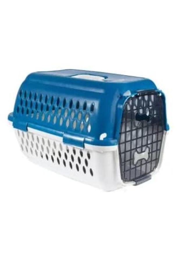 Orientpet Blue & off white Pet Carrier Crate (52x34x35cm)