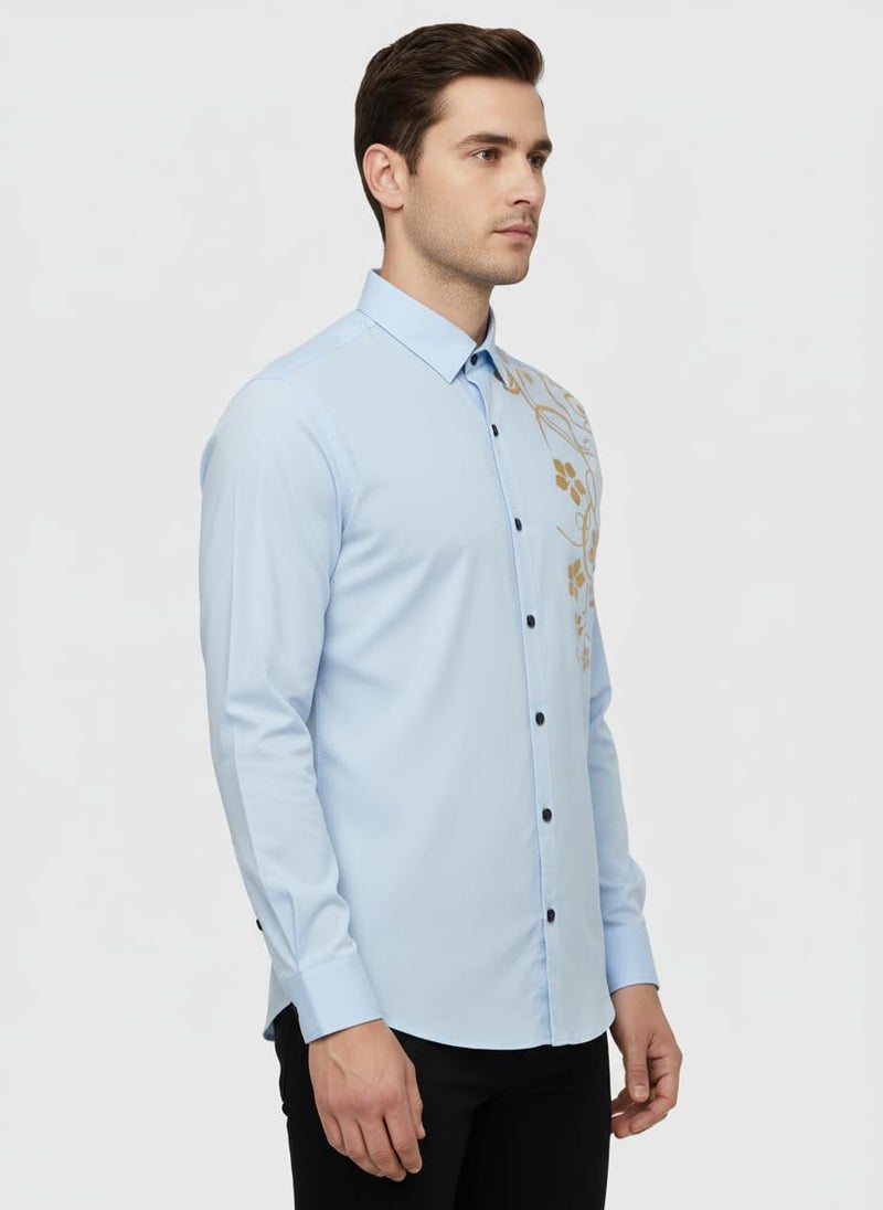 Bellstone Men's Solid Lustre Cotton Regular Fit Full Sleeve Collared Neck Casual Shirt for Men Stylish Latest | Lightweight Breathable Fabric |Stylish Solid Shirt for Office & Everyday Wear - Image 4