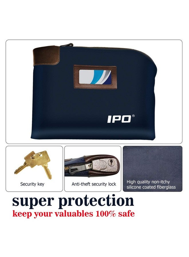 IPO Waterproof Cash Bag With Lock And 2 Keys 11 X 8.6 Inches Canvas Documents Bag Money Bank Deposit Bag With Zipper Durable Leatherette Money Cash Coin Check Wallet Pouch For Men & Women - Image 3