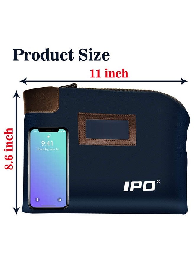 IPO Waterproof Cash Bag With Lock And 2 Keys 11 X 8.6 Inches Canvas Documents Bag Money Bank Deposit Bag With Zipper Durable Leatherette Money Cash Coin Check Wallet Pouch For Men & Women - Image 5
