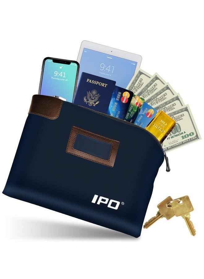 IPO Waterproof Cash Bag With Lock And 2 Keys 11 X 8.6 Inches Canvas Documents Bag Money Bank Deposit Bag With Zipper Durable Leatherette Money Cash Coin Check Wallet Pouch For Men & Women - Image 2