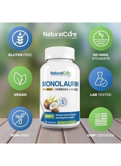 Natural Cure Labs Premium Monolaurin – 600mg, 100 Capsules  - Image 4