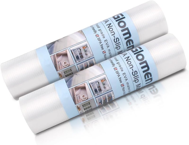 Glomen Refrigerator Liners, Shelf Liners for Kitchen Cabinet, Washable Oil-Proof for Drawer, Cabinet, Shelves, Refrigerator, Storage, 12 Inches x 20 FT, Non-Slip Cabinet Liner (12 Inches x 20 FT x 2 Rolls)… - Image 2