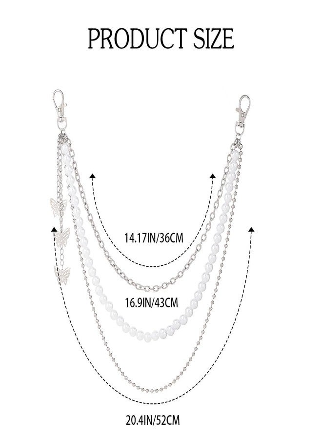 كامبسيس سلسلة بنطلون من اللؤلؤ من كامبسيس للنساء، سلسلة محفظة على شكل فراشة - Image 2