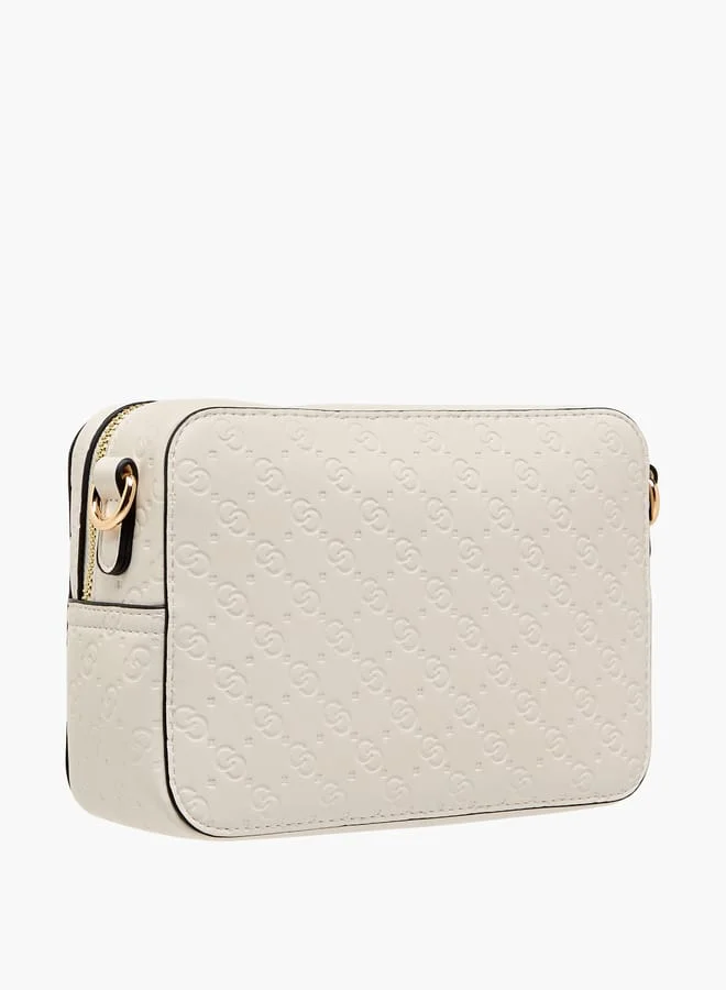 Celeste Women Monogram Embossed Crossbody Bag with Detachable Strap
