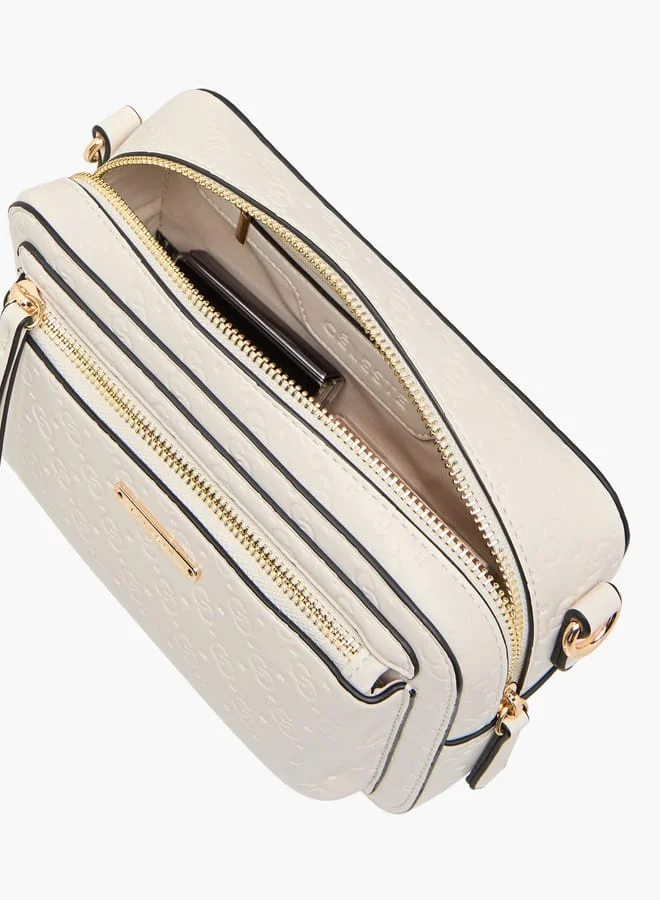 Celeste Women Monogram Embossed Crossbody Bag with Detachable Strap