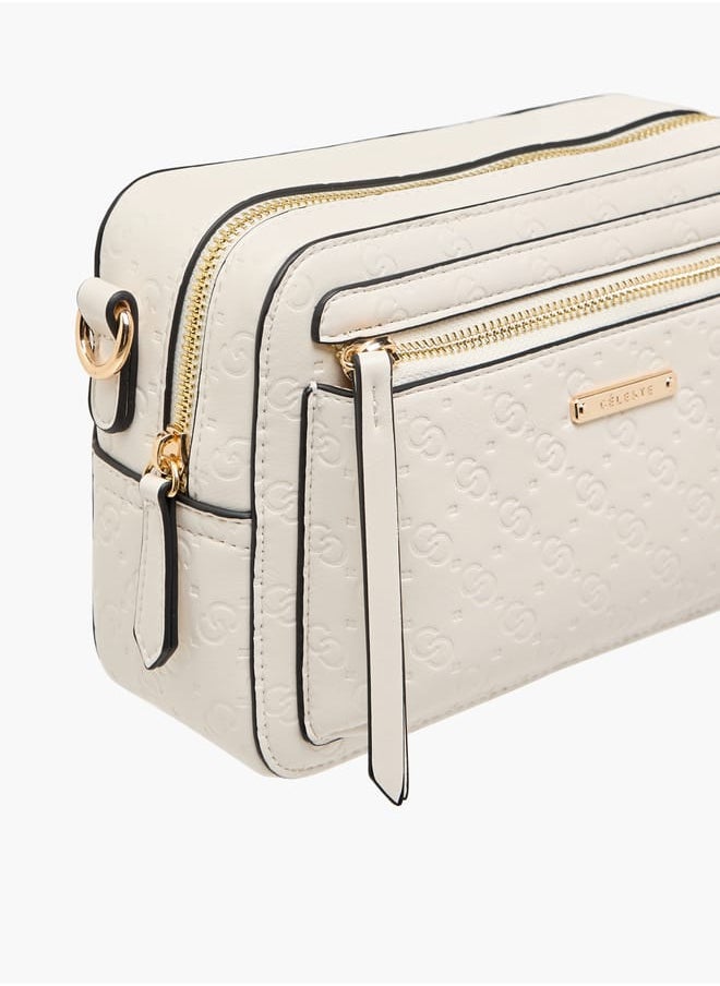 Celeste Women Monogram Embossed Crossbody Bag with Detachable Strap  - Image 4